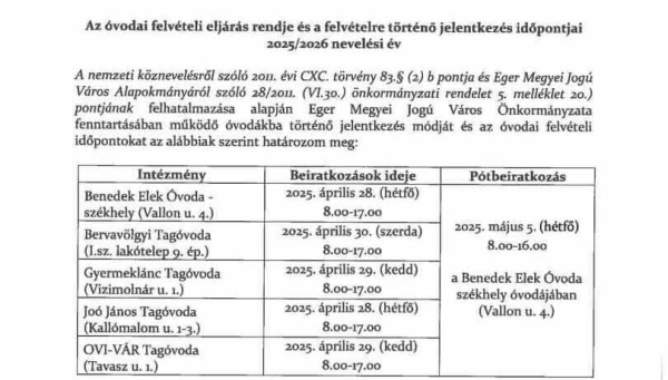 Beíratkozás 2025/2026